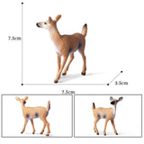 Maxbell 6Pcs Realistic Animal Deer Figures DIY Crafts for Desktop Home Supplies Brown