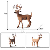 Maxbell 6Pcs Realistic Animal Deer Figures DIY Crafts for Desktop Home Supplies Brown
