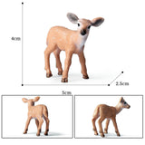 Maxbell 6Pcs Realistic Animal Deer Figures DIY Crafts for Desktop Home Supplies Brown