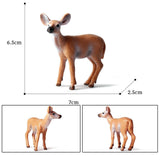 Maxbell 6Pcs Realistic Animal Deer Figures DIY Crafts for Desktop Home Supplies Brown