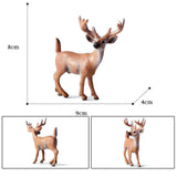 Maxbell 6Pcs Realistic Animal Deer Figures DIY Crafts for Desktop Home Supplies Brown