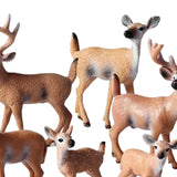 Maxbell 6Pcs Realistic Animal Deer Figures DIY Crafts for Desktop Home Supplies Brown