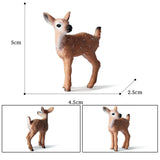 Maxbell 6Pcs Realistic Animal Deer Figures DIY Crafts for Desktop Home Supplies Brown