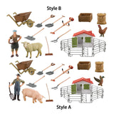 Maxbell Children Farm Farmer Animal Figures Toys Set Easily Clean Style A