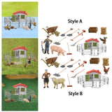 Maxbell Children Farm Farmer Animal Figures Toys Set Easily Clean Style A