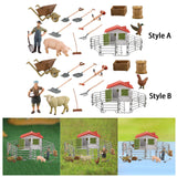 Maxbell Children Farm Farmer Animal Figures Toys Set Easily Clean Style A