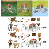 Maxbell Children Farm Farmer Animal Figures Toys Set Easily Clean Style A