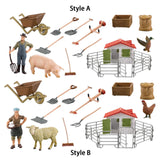 Maxbell Children Farm Farmer Animal Figures Toys Set Easily Clean Style A