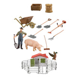 Maxbell Children Farm Farmer Animal Figures Toys Set Easily Clean Style A