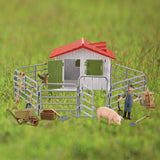 Maxbell Children Farm Farmer Animal Figures Toys Set Easily Clean Style A