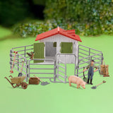 Maxbell Children Farm Farmer Animal Figures Toys Set Easily Clean Style A