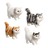 Maxbell Miniature Simulation Cat Figures Birthday Gift for Dollhouse Desktop White
