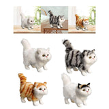 Maxbell Miniature Simulation Cat Figures Birthday Gift for Dollhouse Desktop White