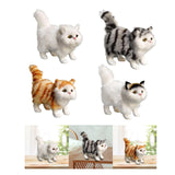 Maxbell Miniature Simulation Cat Figures Birthday Gift for Dollhouse Desktop White