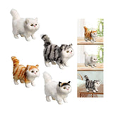 Maxbell Miniature Simulation Cat Figures Birthday Gift for Dollhouse Desktop White