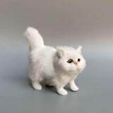 Maxbell Miniature Simulation Cat Figures Birthday Gift for Dollhouse Desktop White