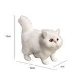 Maxbell Miniature Simulation Cat Figures Birthday Gift for Dollhouse Desktop White