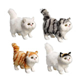 Maxbell Miniature Simulation Cat Figures Birthday Gift for Dollhouse Desktop White