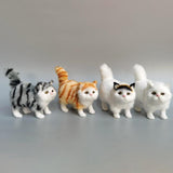 Maxbell Miniature Simulation Cat Figures Birthday Gift for Dollhouse Desktop Gray