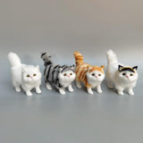 Maxbell Miniature Simulation Cat Figures Birthday Gift for Dollhouse Desktop Gray