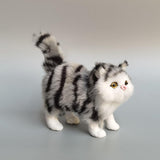 Maxbell Miniature Simulation Cat Figures Birthday Gift for Dollhouse Desktop Gray