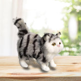 Maxbell Miniature Simulation Cat Figures Birthday Gift for Dollhouse Desktop Gray