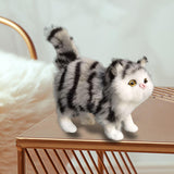Maxbell Miniature Simulation Cat Figures Birthday Gift for Dollhouse Desktop Gray