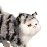 Maxbell Miniature Simulation Cat Figures Birthday Gift for Dollhouse Desktop Gray