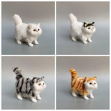 Maxbell Miniature Simulation Cat Figures Birthday Gift for Dollhouse Desktop Gray