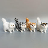 Maxbell Miniature Simulation Cat Figures Birthday Gift for Dollhouse Desktop White Black