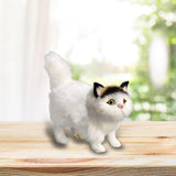 Maxbell Miniature Simulation Cat Figures Birthday Gift for Dollhouse Desktop White Black