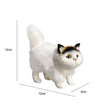 Maxbell Miniature Simulation Cat Figures Birthday Gift for Dollhouse Desktop White Black