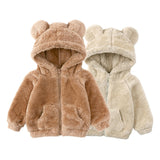 Maxbell Hoodies Clothes Winter Clothes Outfit with Pockets Thickened for Winter Brown 100cm