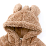 Maxbell Hoodies Clothes Winter Clothes Outfit with Pockets Thickened for Winter Brown 100cm