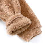 Maxbell Hoodies Clothes Winter Clothes Outfit with Pockets Thickened for Winter Brown 100cm