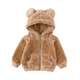 Maxbell Hoodies Clothes Winter Clothes Outfit with Pockets Thickened for Winter Brown 100cm