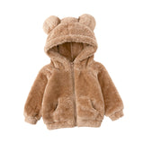 Maxbell Hoodies Clothes Winter Clothes Outfit with Pockets Thickened for Winter Brown 100cm