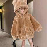 Maxbell Hoodies Clothes Winter Clothes Outfit with Pockets Thickened for Winter Brown 100cm
