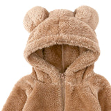 Maxbell Hoodies Clothes Winter Clothes Outfit with Pockets Thickened for Winter Brown 100cm
