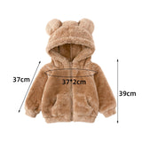 Maxbell Hoodies Clothes Winter Clothes Outfit with Pockets Thickened for Winter Brown 100cm