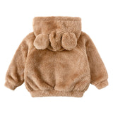 Maxbell Hoodies Clothes Winter Clothes Outfit with Pockets Thickened for Winter Brown 100cm
