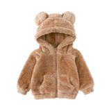 Maxbell Hoodies Clothes Winter Clothes Outfit with Pockets Thickened for Winter Brown 120cm