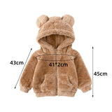 Maxbell Hoodies Clothes Winter Clothes Outfit with Pockets Thickened for Winter Brown 120cm