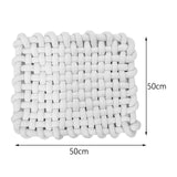 Maxbell Knitted Yarn Blanket Handmade Thick Soft for lounge Sofa White