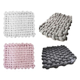 Maxbell Knitted Yarn Blanket Handmade Thick Soft for lounge Sofa White