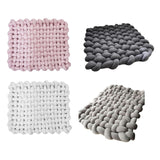 Maxbell Knitted Yarn Blanket Handmade Thick Soft for lounge Sofa White
