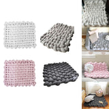 Maxbell Knitted Yarn Blanket Handmade Thick Soft for lounge Sofa White