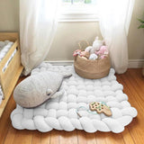 Maxbell Knitted Yarn Blanket Handmade Thick Soft for lounge Sofa White