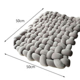 Maxbell Knitted Yarn Blanket Handmade Thick Soft for lounge Sofa light Gray