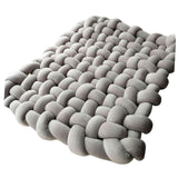 Maxbell Knitted Yarn Blanket Handmade Thick Soft for lounge Sofa light Gray
